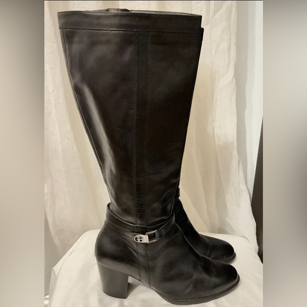 Giani Bini Women's Black Leather Rozario Memory Foam Dress Boots Size 10 - Picture 8 of 8